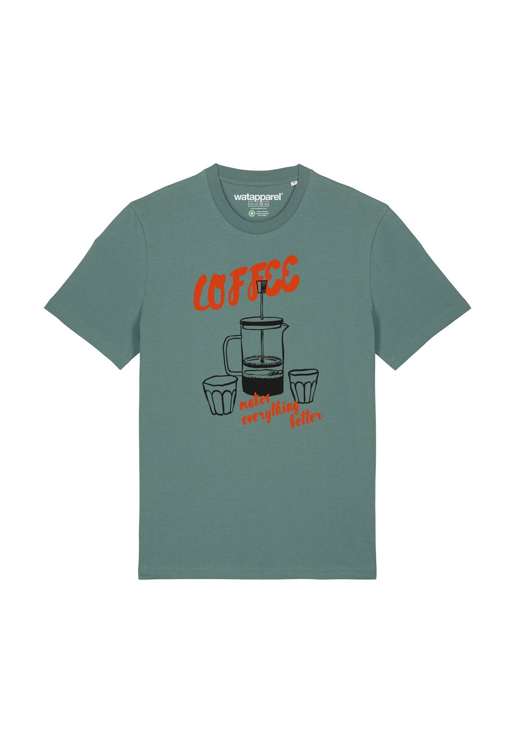 Футболка с принтом COFFEE MAKES EVERYTHING BETTER watapparel, темно-зеленый
Футболка с принтом COFFEE MAKES EVERYTHING BETTER watapparel, темно-зеленый