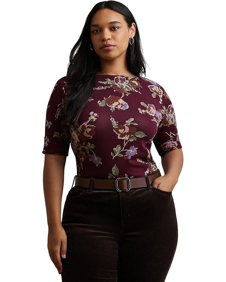 Футболка Lauren Ralph Lauren Plus Size Floral Stretch Cotton Boatneck Tee, цвет Burgundy Multi
Футболка Lauren Ralph Lauren Plus Size Floral Stretch Cotton Boatneck Tee, цвет Burgundy Multi