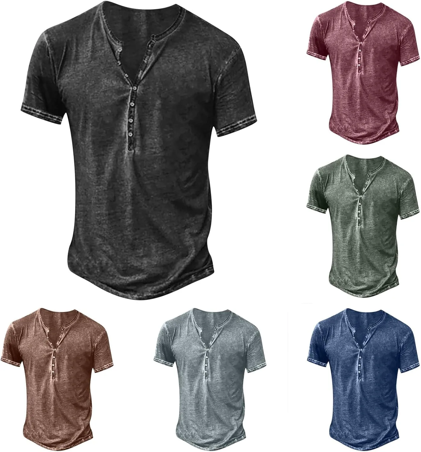 Мужская футболка Henley с эффектом поношенности, лето 2026, винтаж, короткий рукав, хлопок
Мужская футболка Henley с эффектом поношенности, лето 2026, винтаж, короткий рукав, хлопок