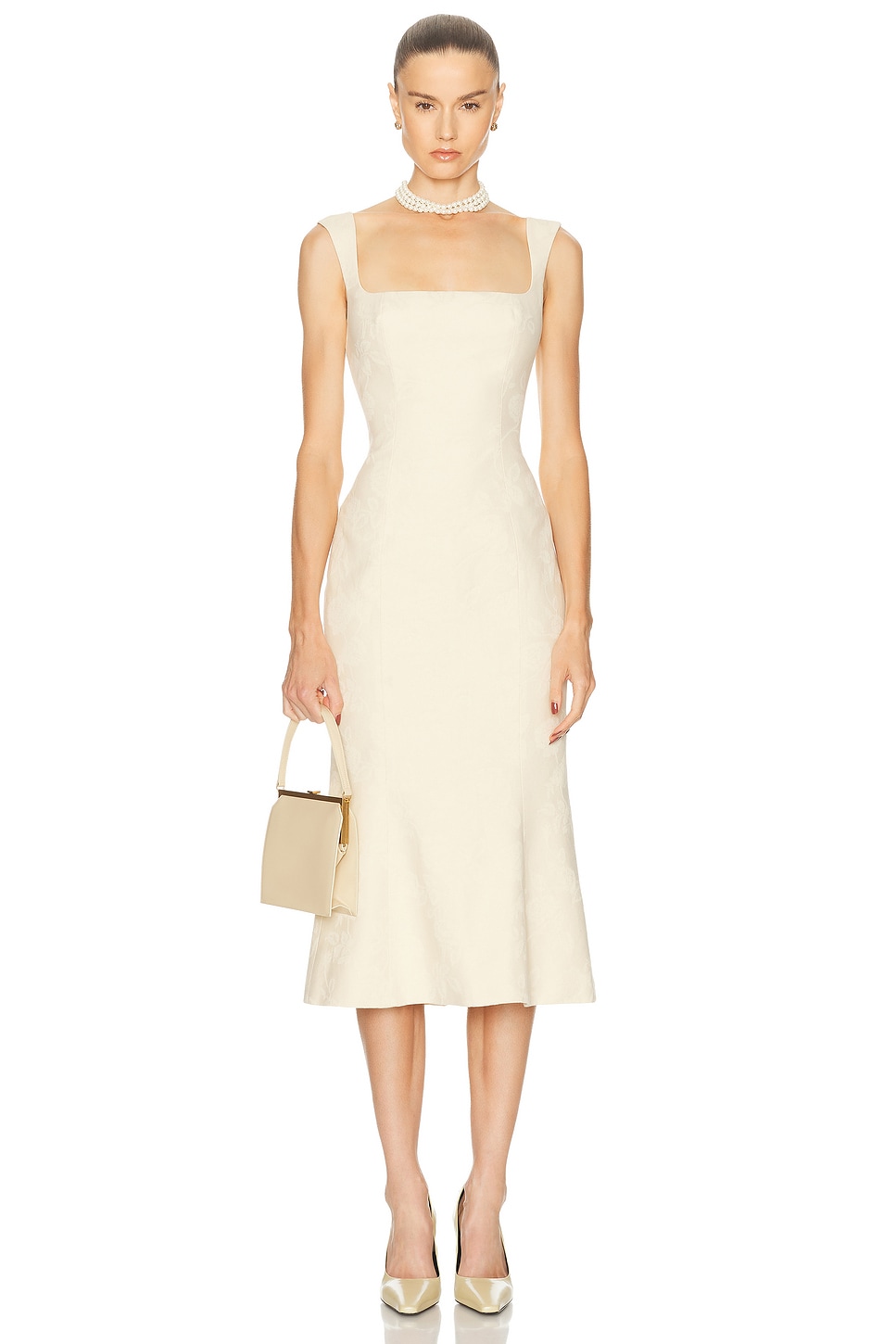 Платье длины миди Ingenue Lady в цвете масляный крем Mirror Palais, Cream 
Платье длины миди Ingenue Lady в цвете масляный крем Mirror Palais, Cream