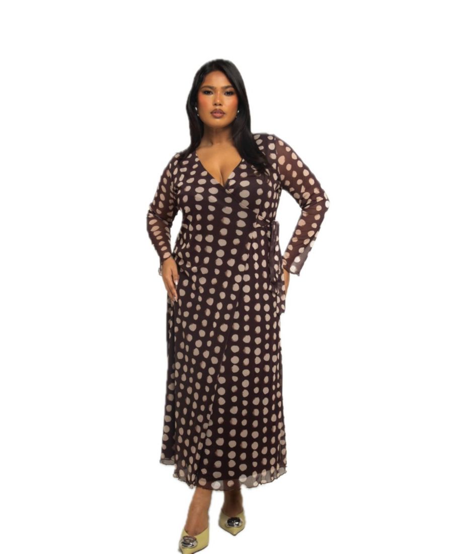 Женское платье-мидакси в горошек с запахом FASHION-SZN CURVE, Brown
Женское платье-мидакси в горошек с запахом FASHION-SZN CURVE, Brown