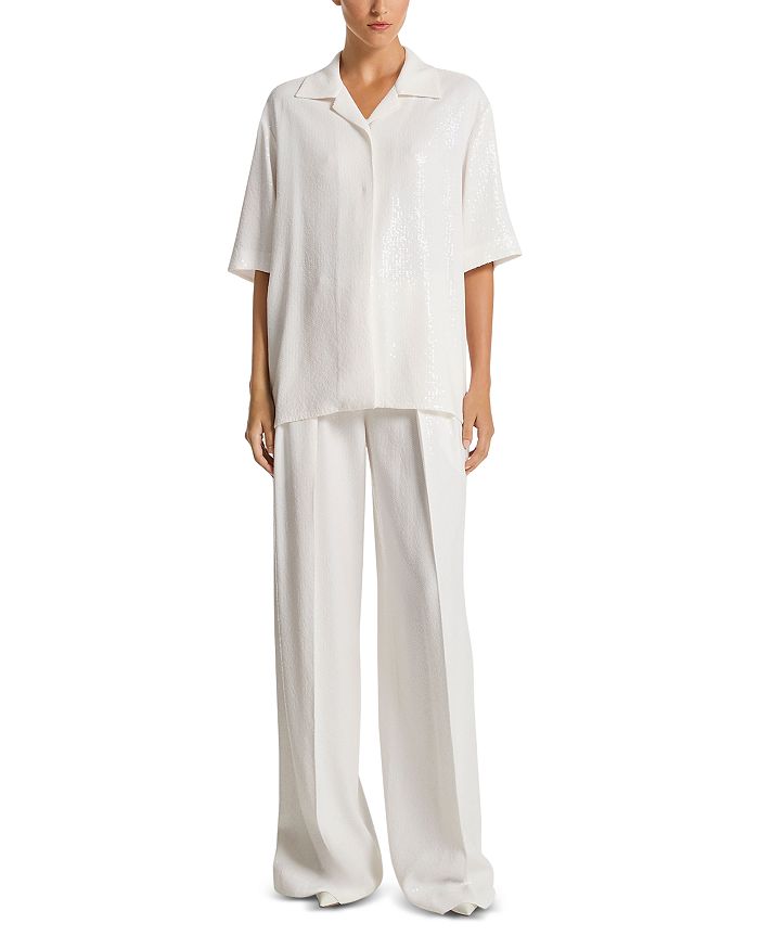 Рубашка с пайетками на пуговицах Michael Kors Collection, белый
Рубашка с пайетками на пуговицах Michael Kors Collection, белый