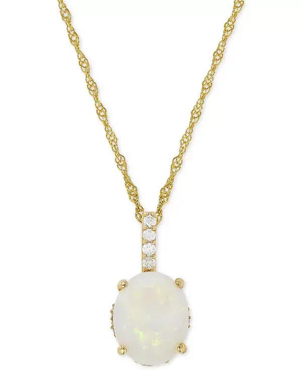 Ожерелье с подвеской из 14-каратного золота с опалом (1-5/8 карата) и бриллиантом (1/10 карата) Macy'S, opal
Ожерелье с подвеской из 14-каратного золота с опалом (1-5/8 карата) и бриллиантом (1/10 карата) Macy'S, opal