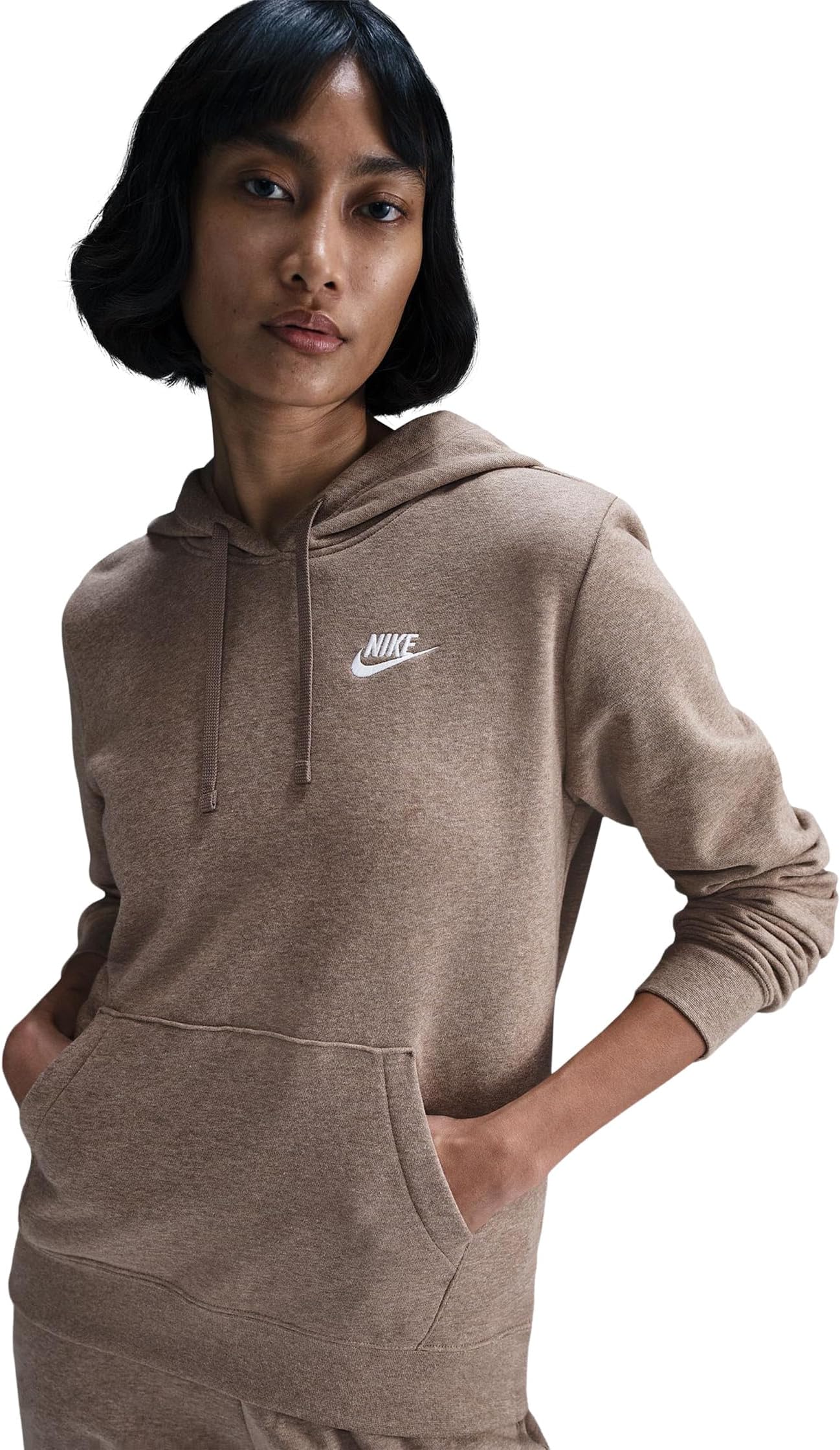 Женская клубная флисовая толстовка с капюшоном Nike, Mink Brown/Heather/White
Женская клубная флисовая толстовка с капюшоном Nike, Mink Brown/Heather/White