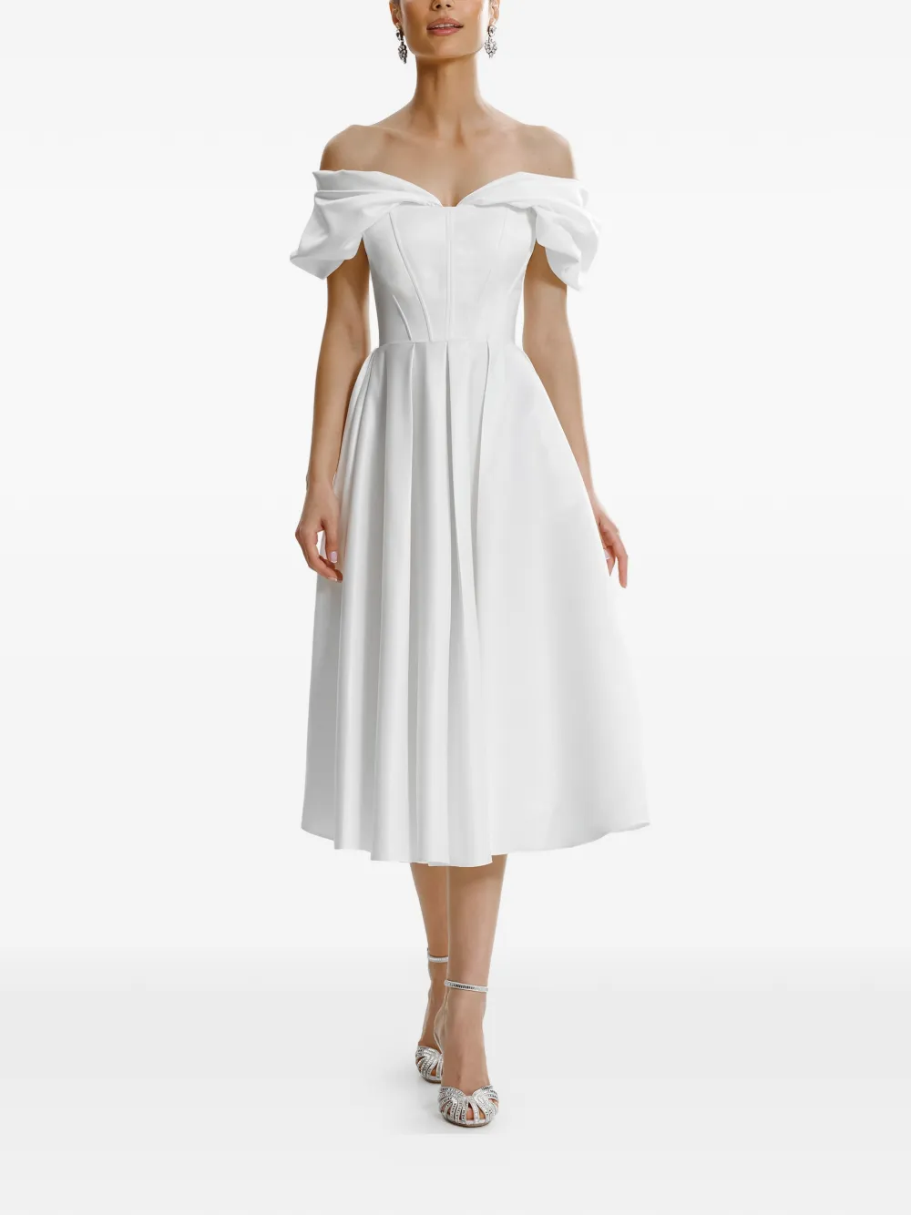 Платье миди с открытыми плечами и шнуровкой Framboise, белый
Платье миди с открытыми плечами и шнуровкой Framboise, белый