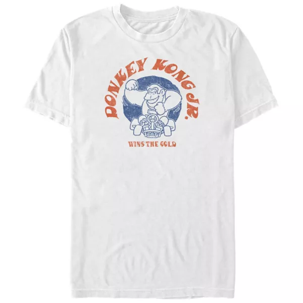 Мужская футболка Mario Kart Donkey Kong Jr. выигрывает золотую графическую футболку Licensed Character, белый
Мужская футболка Mario Kart Donkey Kong Jr. выигрывает золотую графическую футболку Licensed Character, белый
