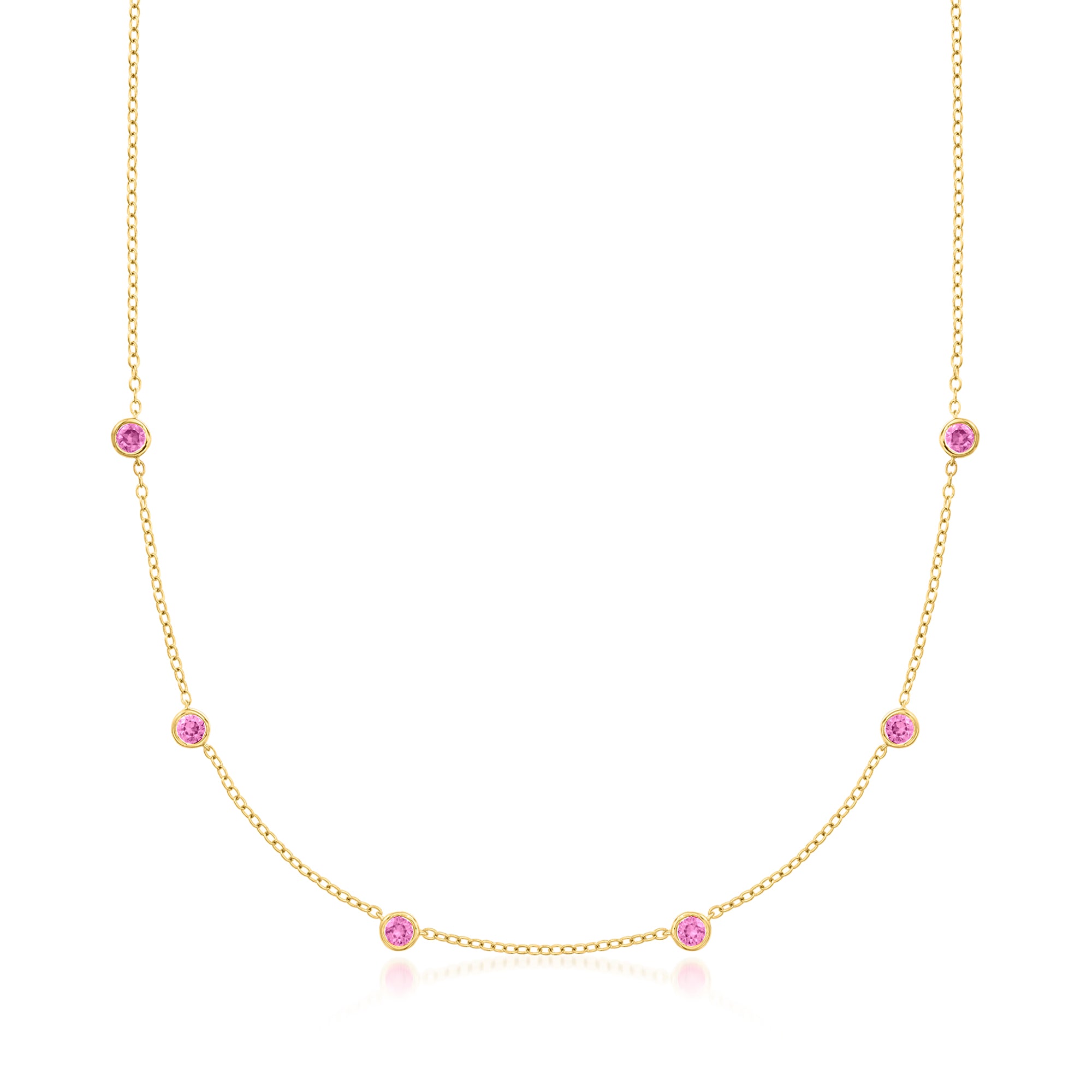 Ожерелье RS Pure by Ross-Simons с розовыми сапфирами, выращенными в лаборатории, в оправе из 18-каратного золота поверх стерлингового серебра Rs Pure, 16 In
Ожерелье RS Pure by Ross-Simons с розовыми сапфирами, выращенными в лаборатории, в оправе из 18-каратного золота поверх стерлингового серебра Rs Pure, 16 In