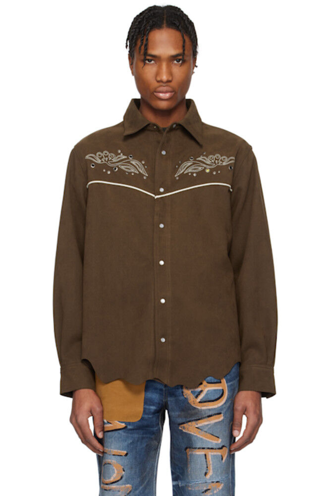 Коричневая рубашка Lemmans из искусственной замши Andersson Bell 
Коричневая рубашка Lemmans из искусственной замши Andersson Bell