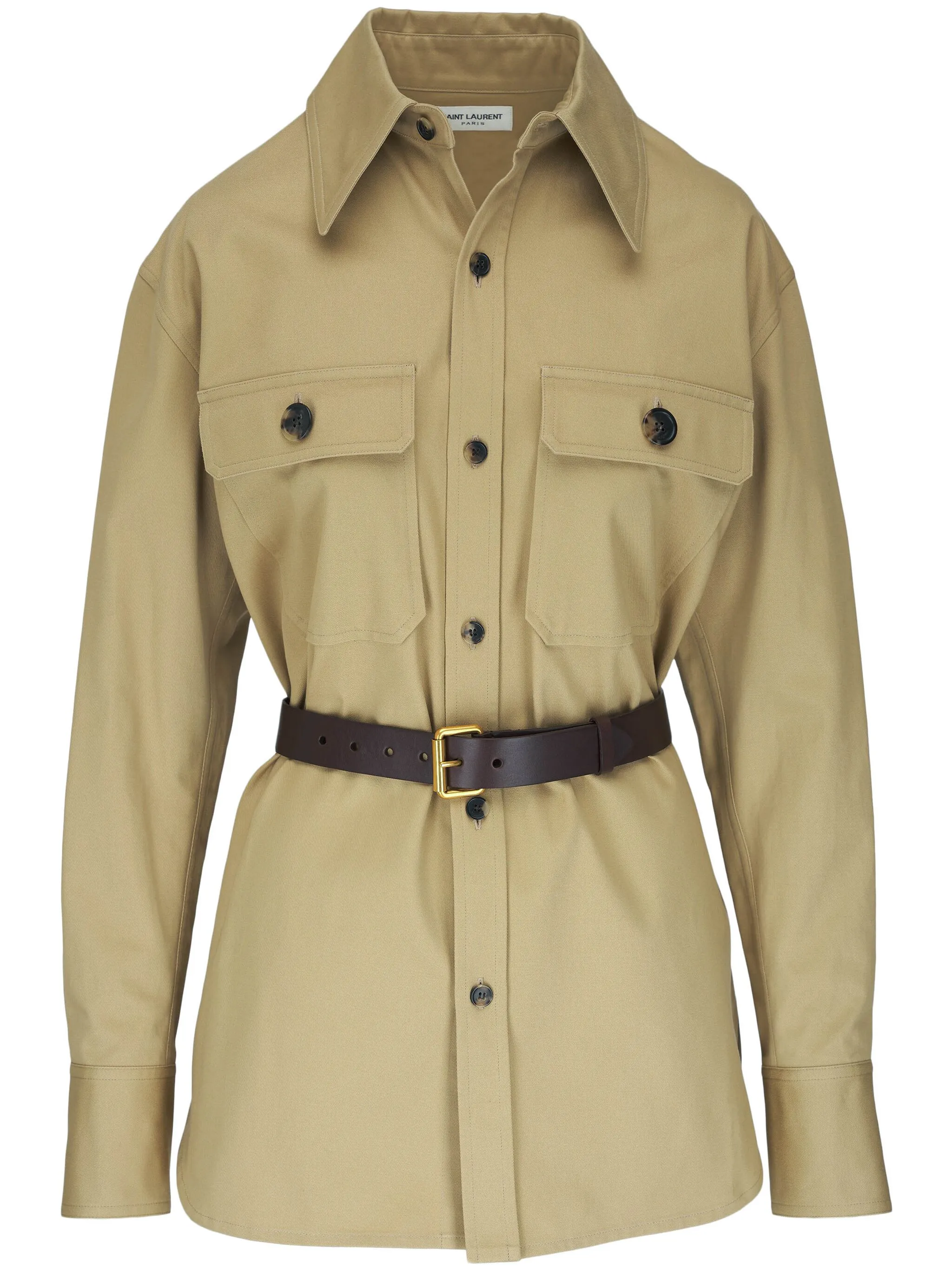 Рубашка с заостренным воротником Saint Laurent, бежевый
Рубашка с заостренным воротником Saint Laurent, бежевый