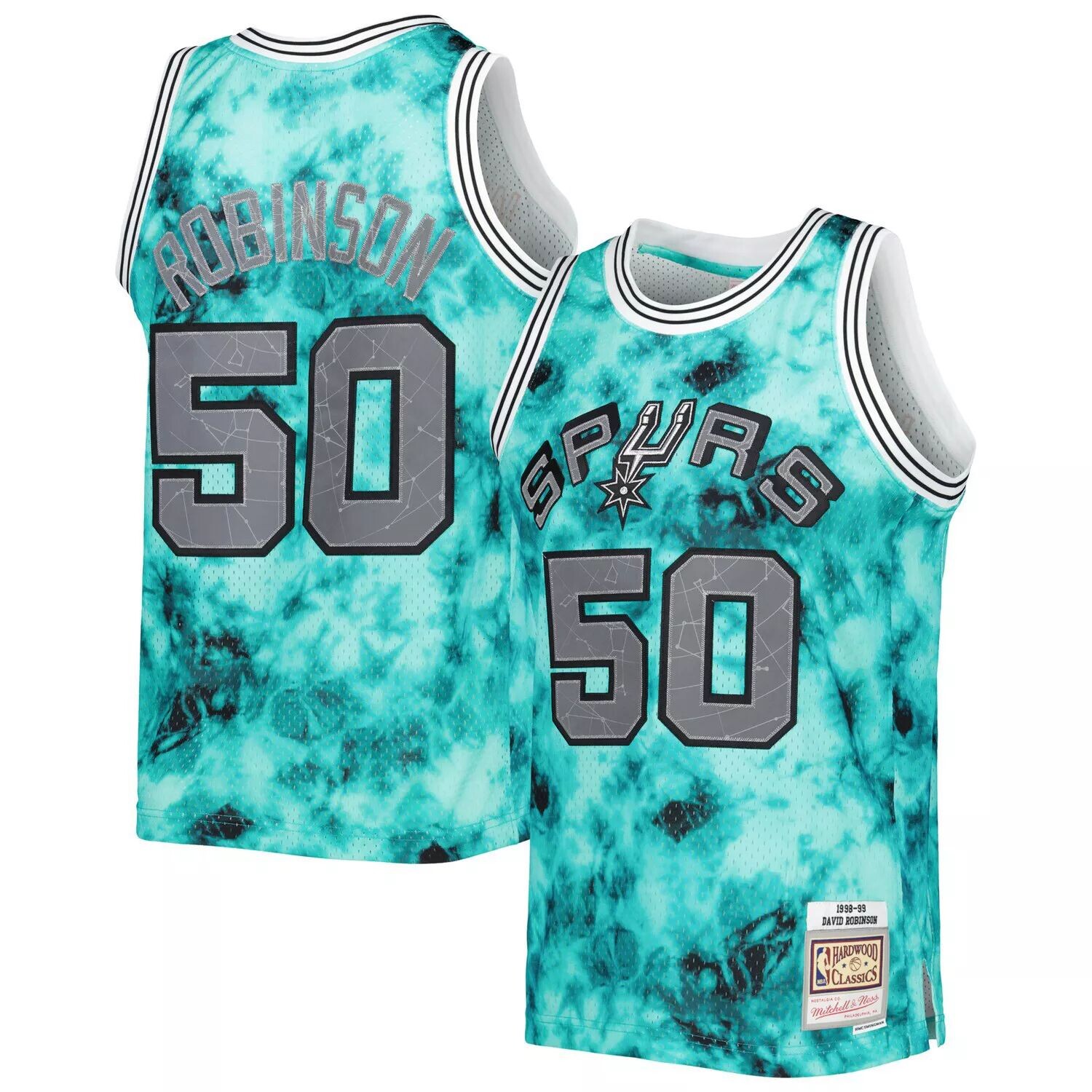 Мужская майка Mitchell & Ness David Robinson Teal San Antonio Spurs 1998-99 Galaxy Swingman
Мужская майка Mitchell & Ness David Robinson Teal San Antonio Spurs 1998-99 Galaxy Swingman