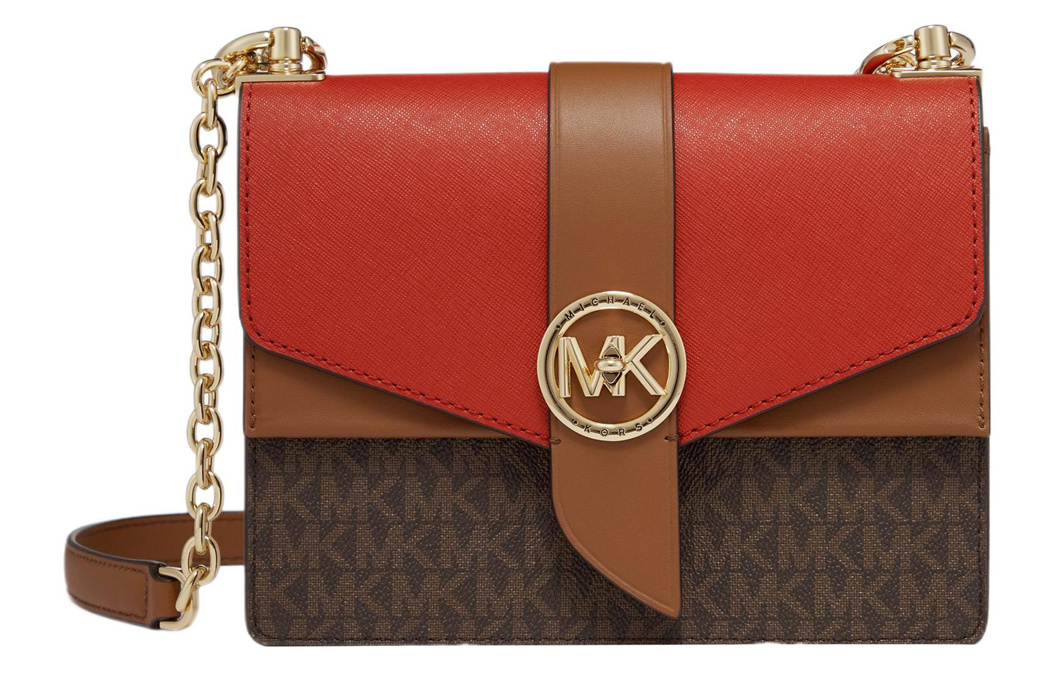 Сумка через плечо Greenwich из искусственной кожи, красная и коричневая, женская, бренд MICHAEL KORS
Сумка через плечо Greenwich из искусственной кожи, красная и коричневая, женская, бренд MICHAEL KORS