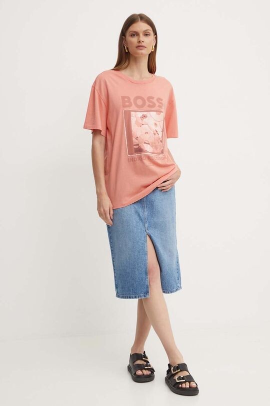 Хлопковая футболка Boss Orange, оранжевый
Хлопковая футболка Boss Orange, оранжевый