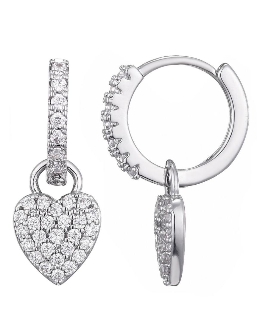 Серебряные серьги-кольца в форме сердца с фианитами ADORNIA, Silver
Серебряные серьги-кольца в форме сердца с фианитами ADORNIA, Silver