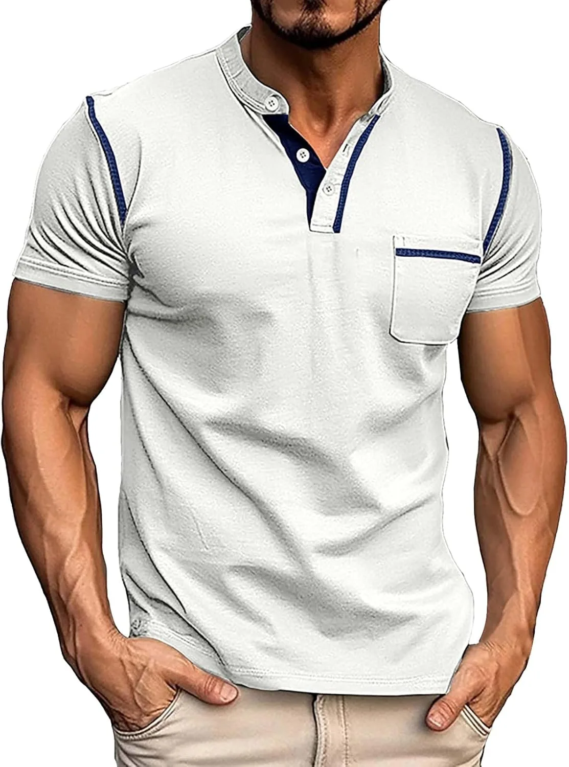 Мужская футболка Henley с коротким рукавом и карманом, M-2XL RTRDE
Мужская футболка Henley с коротким рукавом и карманом, M-2XL RTRDE