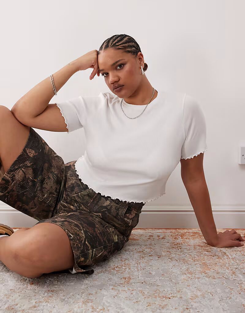 Футболка COLLUSION Plus с ребристым краем салатового цвета белого цвета
Футболка COLLUSION Plus с ребристым краем салатового цвета белого цвета