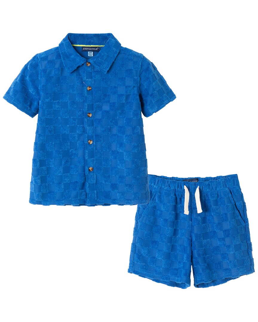 Andy & Evan Комплект из 2 предметов: клетчатый текстурированный махровый шорты, синий
Andy & Evan Комплект из 2 предметов: клетчатый текстурированный махровый шорты, синий