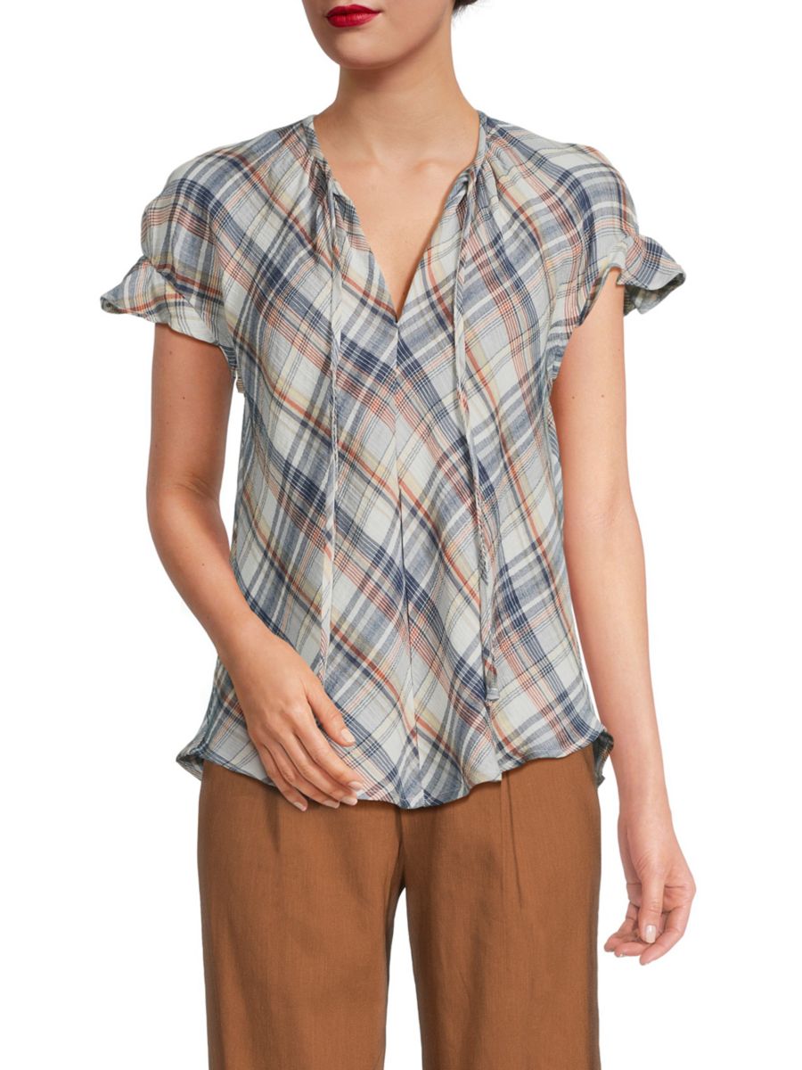 Клетчатый топ с вырезом-замочной скважиной Renee C., темно-синий
Клетчатый топ с вырезом-замочной скважиной Renee C., темно-синий