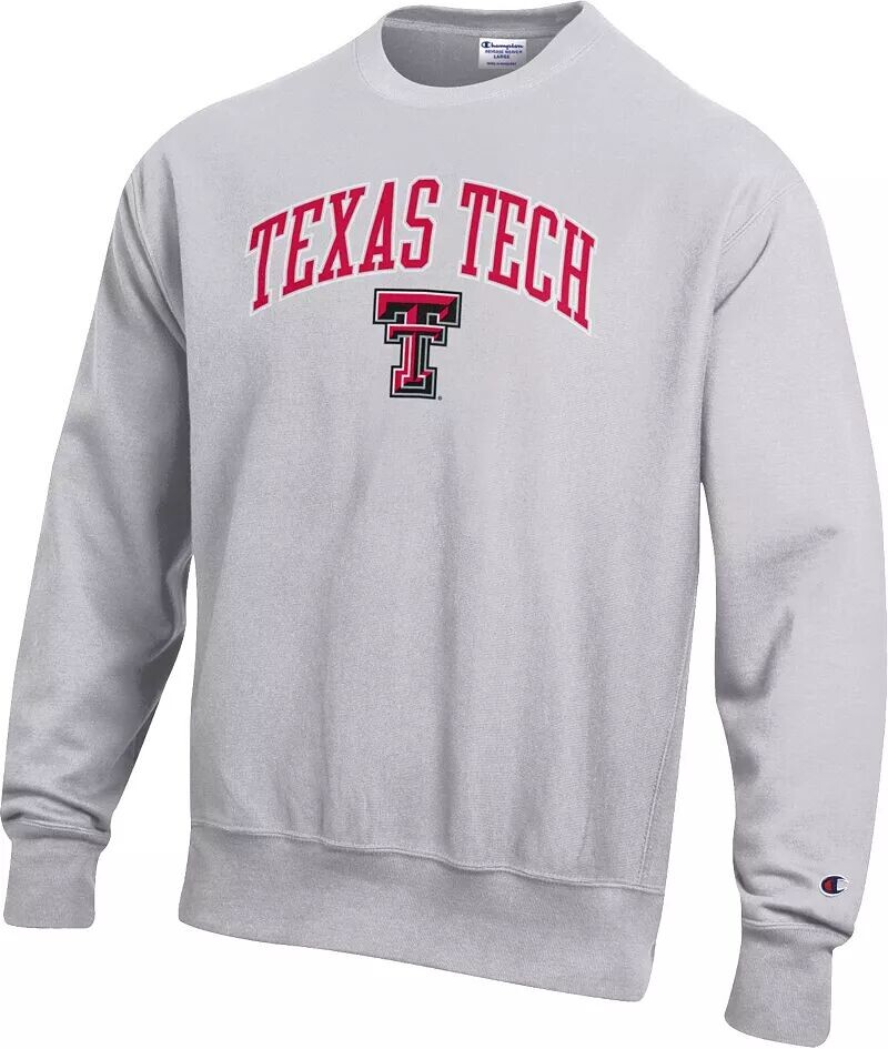 Мужской серый пуловер с круглым вырезом Champion Texas Tech Red Raiders обратного переплетения
Мужской серый пуловер с круглым вырезом Champion Texas Tech Red Raiders обратного переплетения