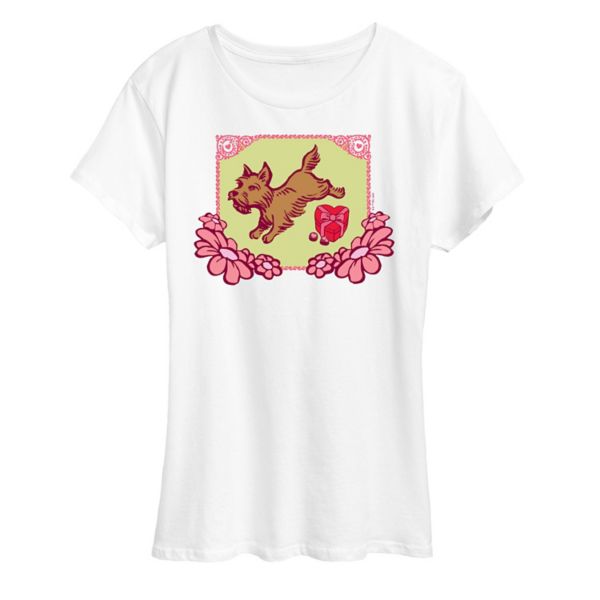 Женская футболка с принтом "Волшебник страны Оз" и Тото в рамке Licensed Character, белый 
Женская футболка с принтом "Волшебник страны Оз" и Тото в рамке Licensed Character, белый