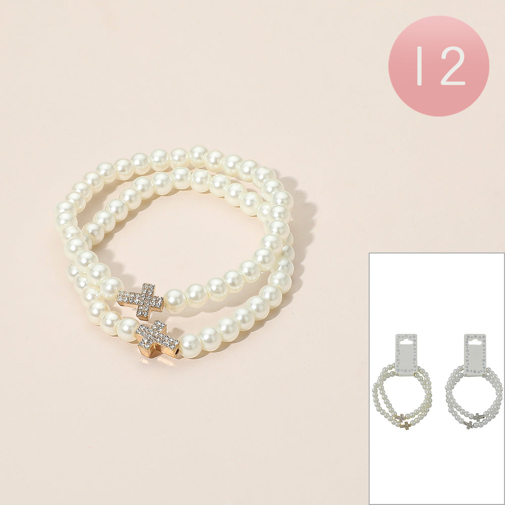 Набор из 12 браслетов из 2 бусин с подвесками в виде хрустального креста и жемчугом Fashnzfab, золотой/серебряный
Набор из 12 браслетов из 2 бусин с подвесками в виде хрустального креста и жемчугом Fashnzfab, золотой/серебряный