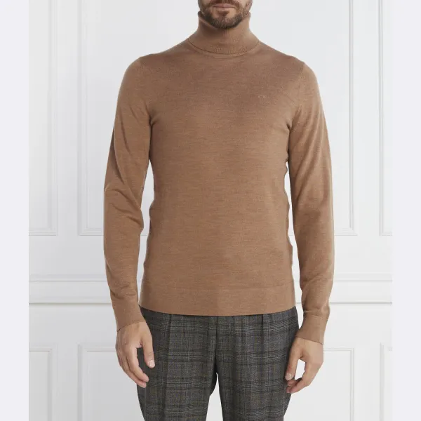 Шерстяная водолазка приталенного кроя Calvin Klein, коричневый
Шерстяная водолазка приталенного кроя Calvin Klein, коричневый