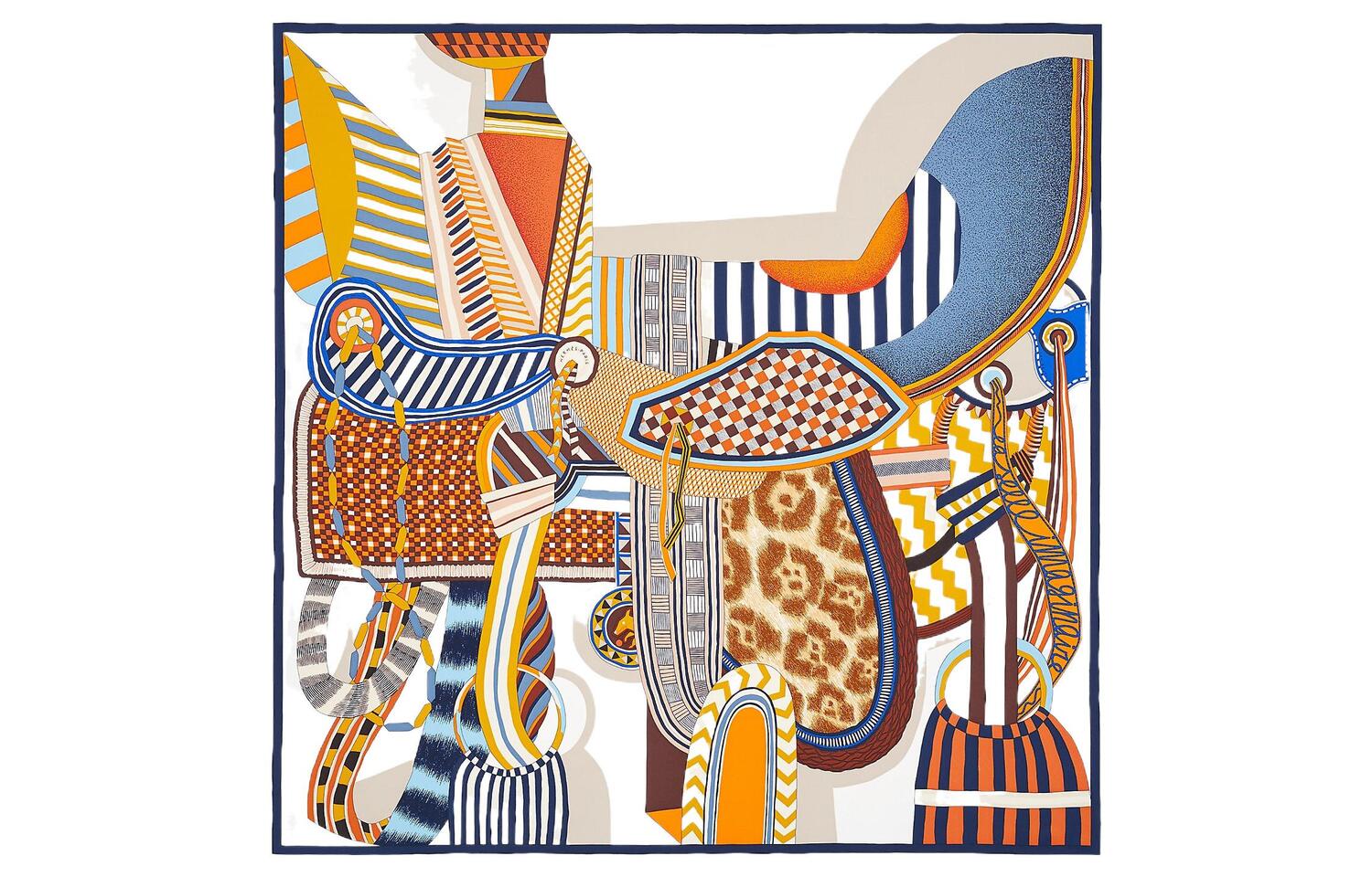 Фантазийные сёдла Шёлковый шарф Женский Синий/Белый HERMES
Фантазийные сёдла Шёлковый шарф Женский Синий/Белый HERMES