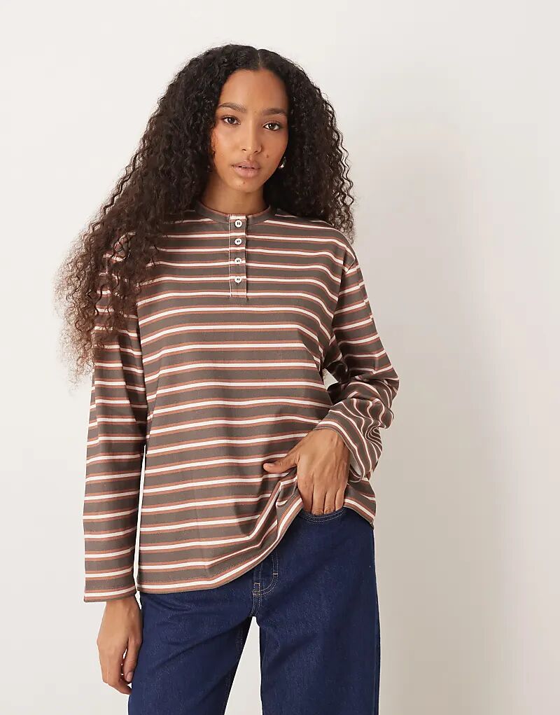 Топ свободного кроя в полоску ASOS DESIGN коричневого цвета
Топ свободного кроя в полоску ASOS DESIGN коричневого цвета