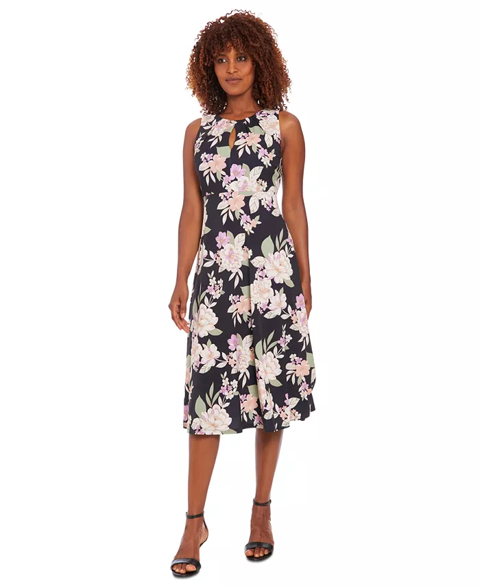 Мини-платье-трапеция с цветочным принтом London Times, черный
Мини-платье-трапеция с цветочным принтом London Times, черный