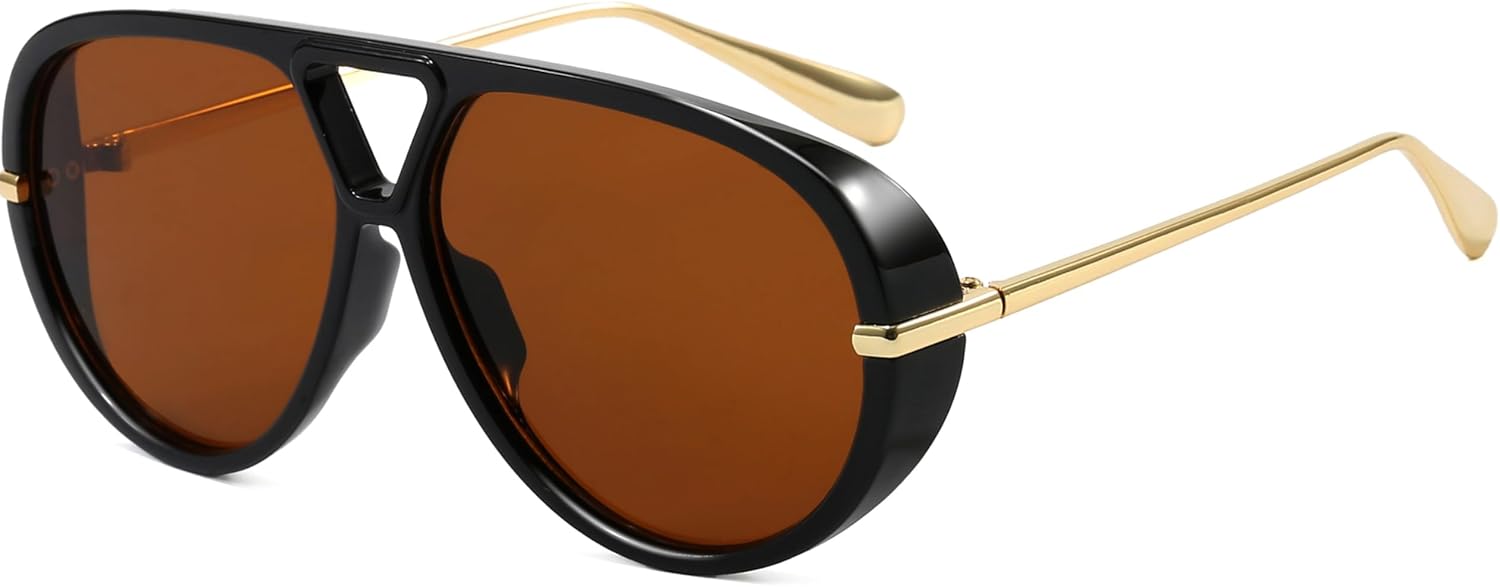 Модные солнцезащитные очки-авиаторы большого размера для женщин и мужчин, ретро-очки в форме большого круглого щита, винтажные солнцезащитные очки SevenColor, A3 Black/Brown
Модные солнцезащитные очки-авиаторы большого размера для женщин и мужчин, ретро-очки в форме большого круглого щита, винтажные солнцезащитные очки SevenColor, A3 Black/Brown