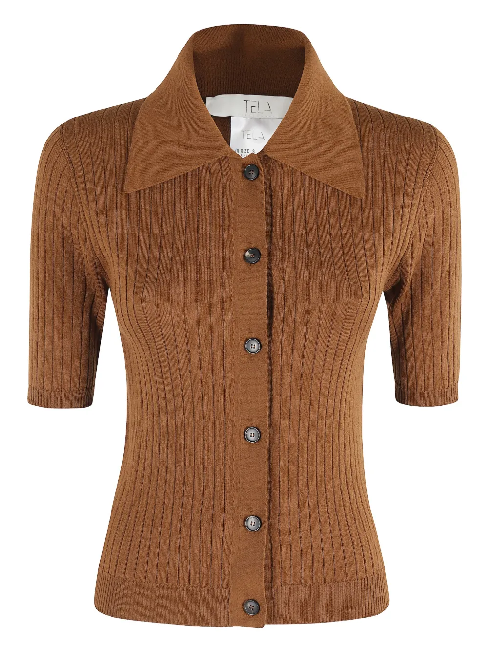 Ребристый топ с пуговицами спереди Tela, коричневый
Ребристый топ с пуговицами спереди Tela, коричневый