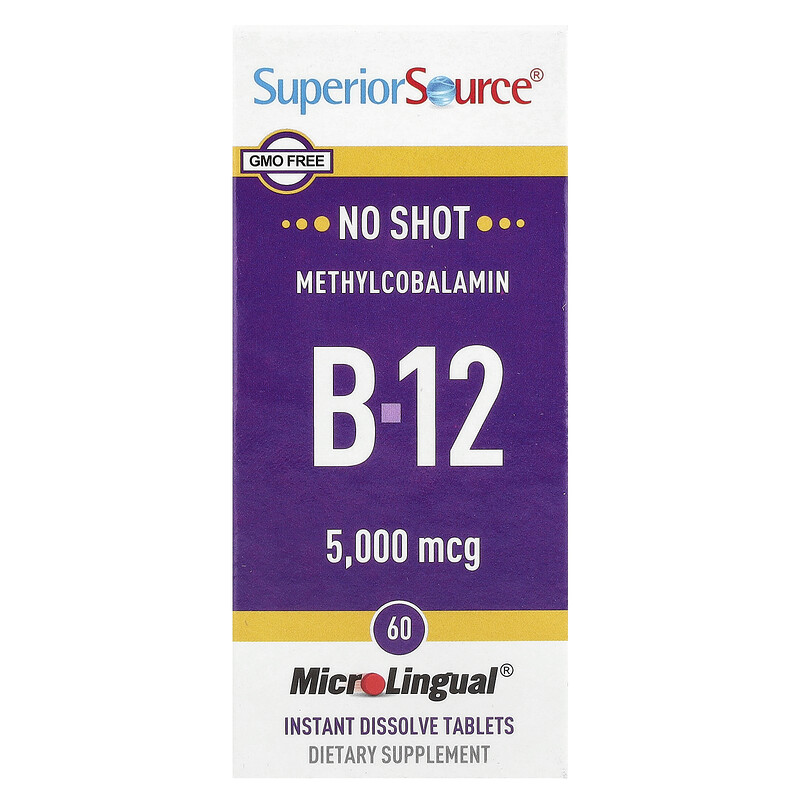 Superior Source, метилкобаламин B12, 5000 мкг, 60 быстрорастворимых таблеток MicroLingual
Superior Source, метилкобаламин B12, 5000 мкг, 60 быстрорастворимых таблеток MicroLingual