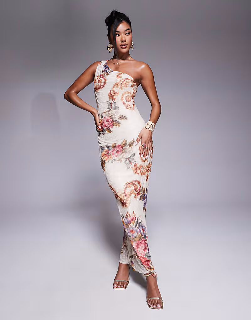 Платье миди на одно плечо с винтажным гобеленовым принтом hotfix Asos Design
Платье миди на одно плечо с винтажным гобеленовым принтом hotfix Asos Design