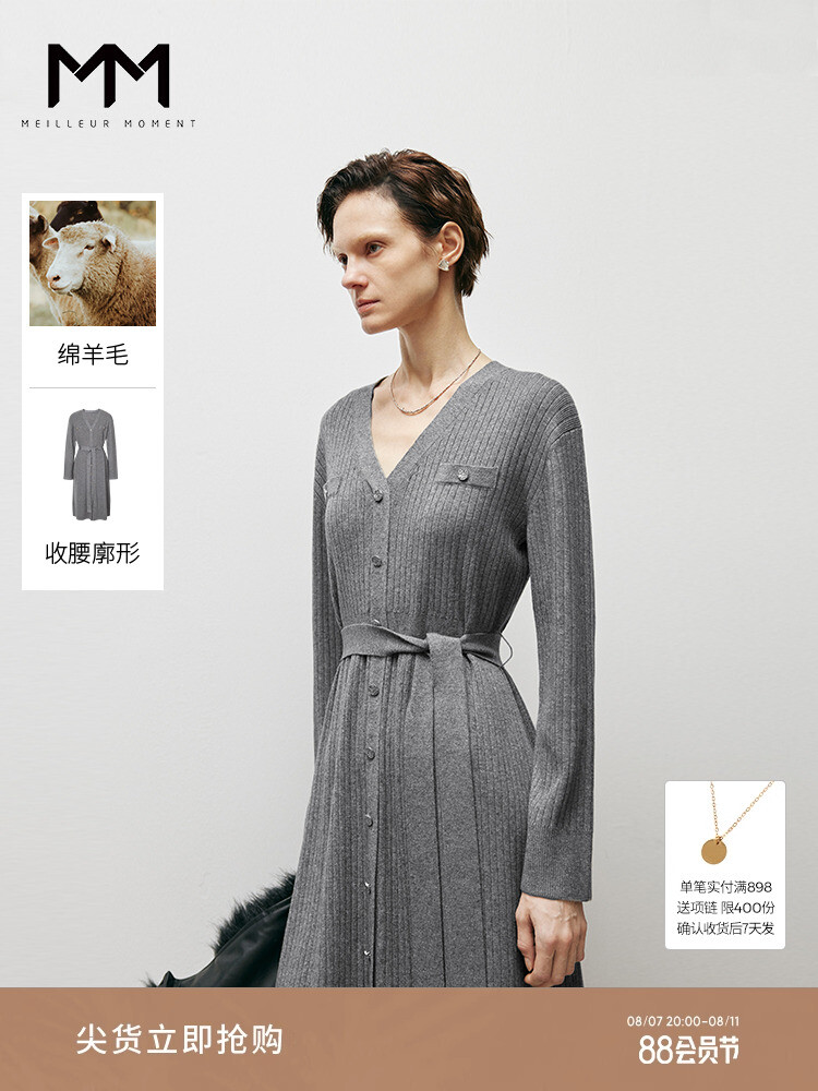 Шерстяное однобортное платье Mai Meng в пригородном стиле, серый
Шерстяное однобортное платье Mai Meng в пригородном стиле, серый