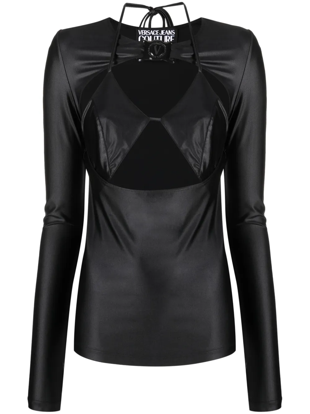 Топ с вырезом и логотипом Versace Jeans Couture, черный
Топ с вырезом и логотипом Versace Jeans Couture, черный