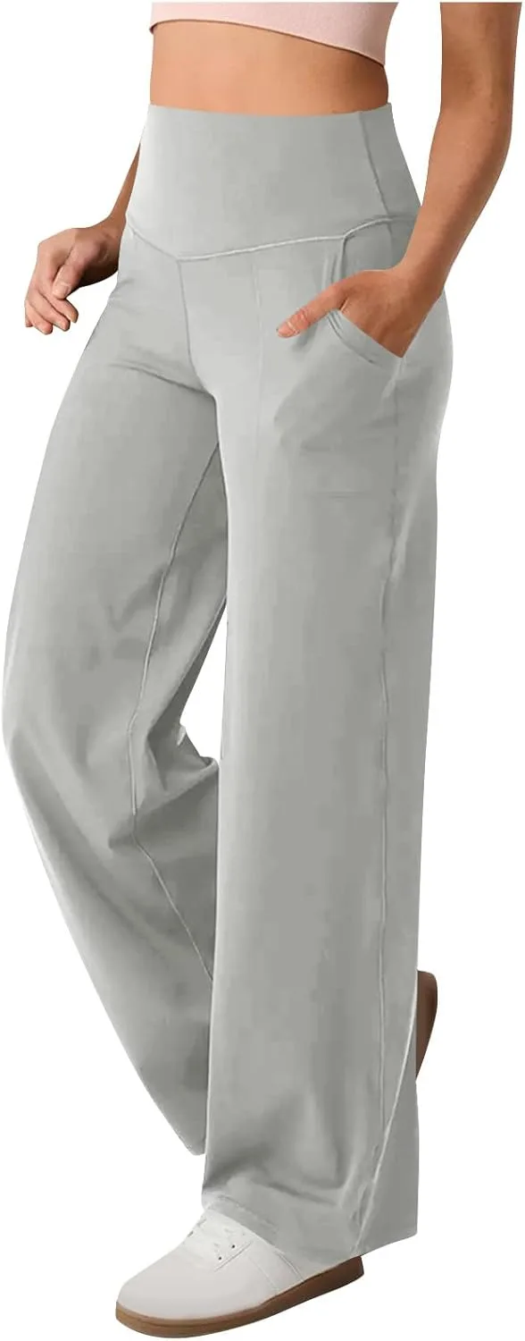 Женские штаны для йоги High Waisted Stretch Wide Leg, мягкие и удобные, с карманами
Женские штаны для йоги High Waisted Stretch Wide Leg, мягкие и удобные, с карманами