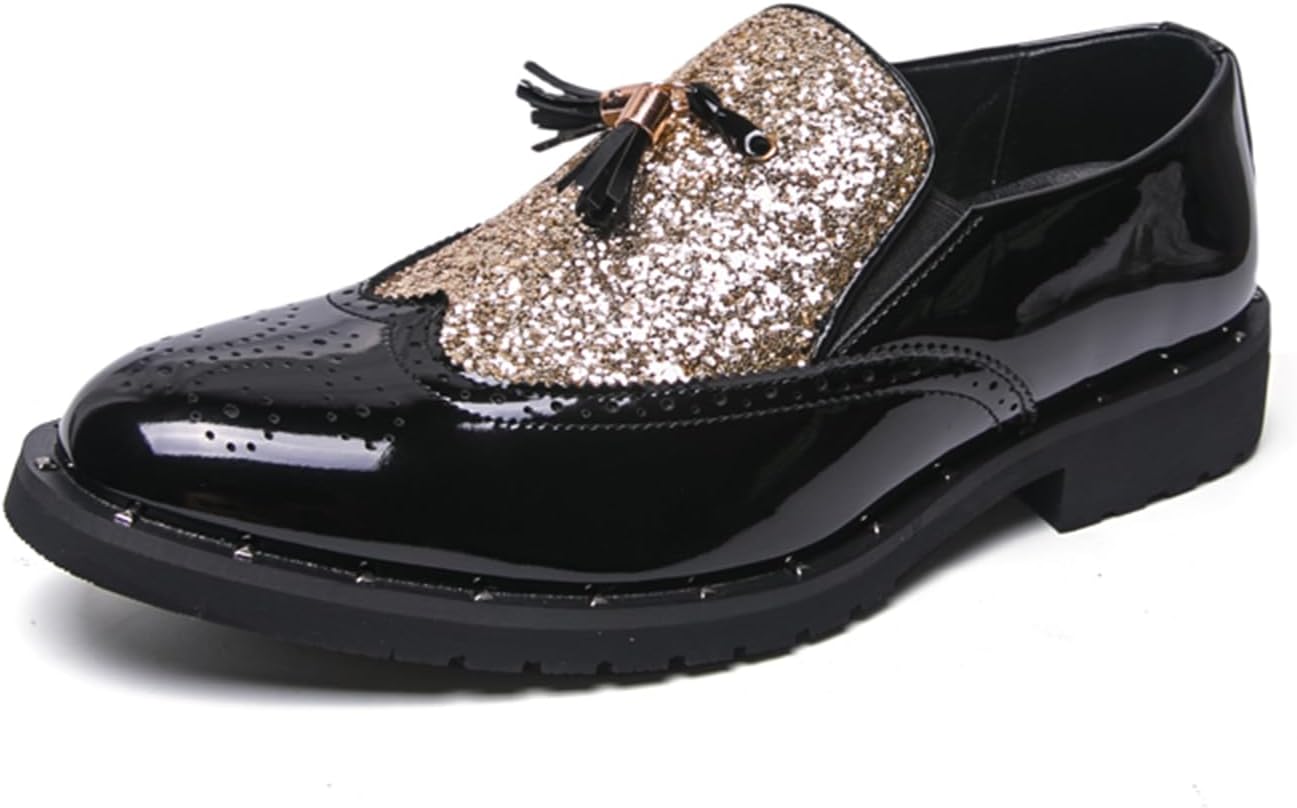 Мужские блестящие лаковые броги-лоферы без шнуровки с кисточками, низкий каблук, легкие, мягкие, классический круглый носок, крыло-деталь, стильные заклепки, для вечеринок, свадеб, официальных мероприятий, ночного клуба и бизнеса Tengfeifly, зол...
Мужские блестящие лаковые броги-лоферы без шнуровки с кисточками, низкий каблук, легкие, мягкие, классический круглый носок, крыло-деталь, стильные заклепки, для вечеринок, свадеб, официальных мероприятий, ночного клуба и бизнеса Tengfeifly, зол...