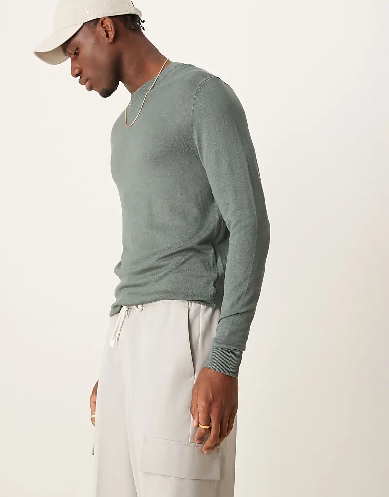 Легкий джемпер с круглым вырезом цвета хаки New Look
Легкий джемпер с круглым вырезом цвета хаки New Look