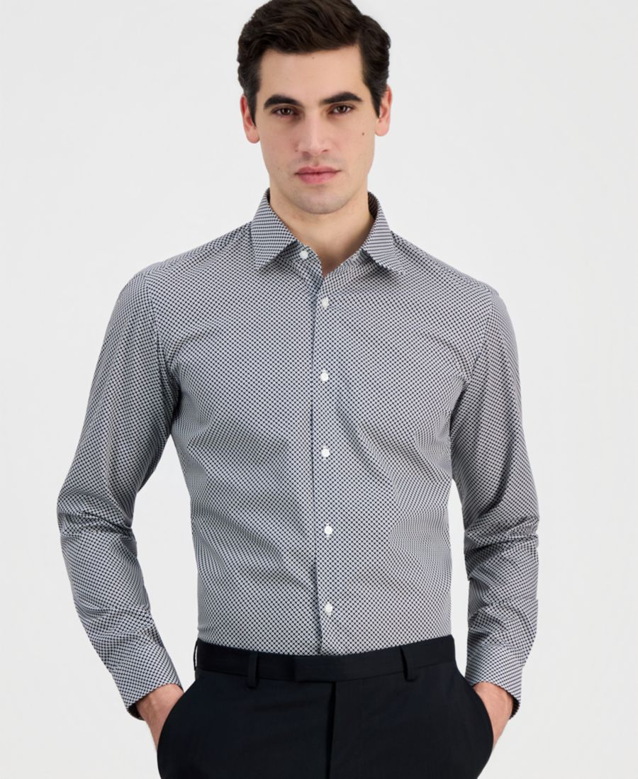 Мужская рубашка современного кроя с принтом в виде кругов Hugo Boss, Black/white
Мужская рубашка современного кроя с принтом в виде кругов Hugo Boss, Black/white