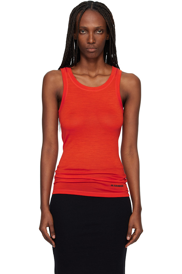 Jil Sander Красная легкая майка из технической шерсти
Jil Sander Красная легкая майка из технической шерсти