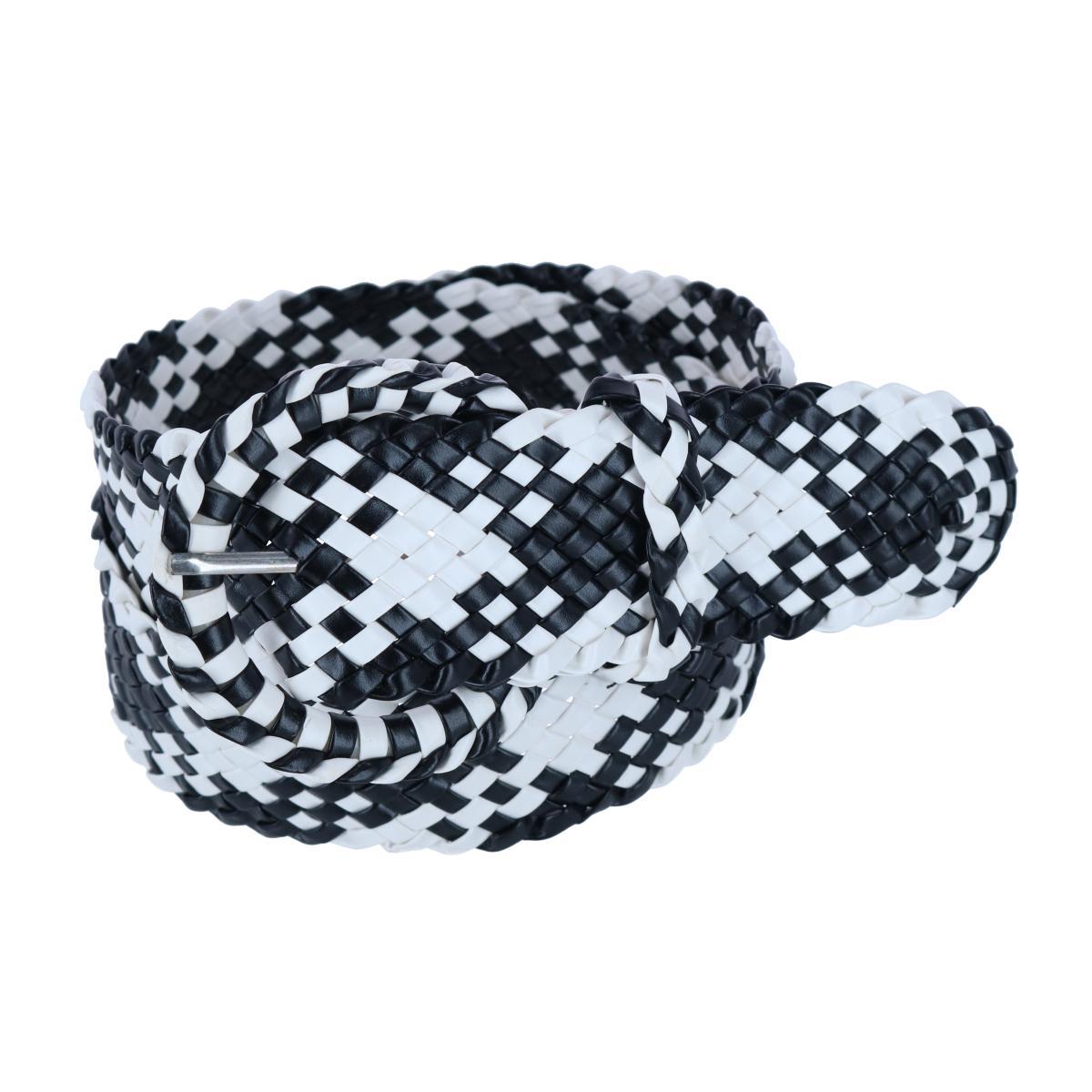 Женский плетеный широкий ремень в клетку с соответствующей пряжкой CTM, черно-белый
Женский плетеный широкий ремень в клетку с соответствующей пряжкой CTM, черно-белый
