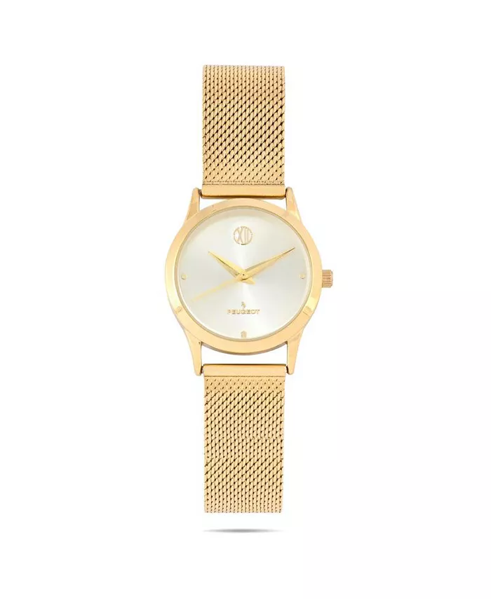 Женские часы с корпусом 30 мм, позолоченные, с шампань циферблатом и сетчатым браслетом Peugeot, золотой
Женские часы с корпусом 30 мм, позолоченные, с шампань циферблатом и сетчатым браслетом Peugeot, золотой
