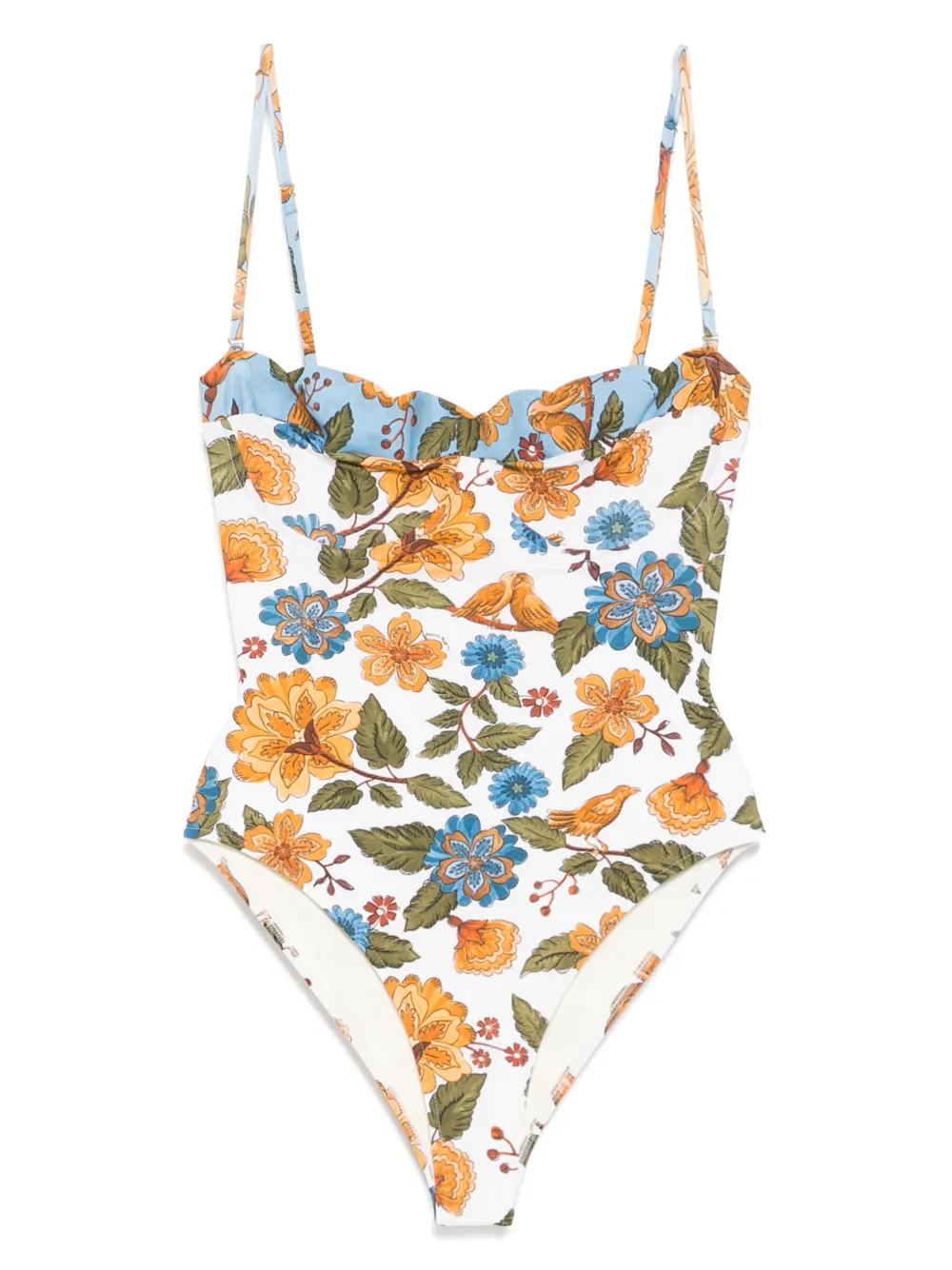 Купальник Garden с шарфом FARM Rio, белый 
Купальник Garden с шарфом FARM Rio, белый