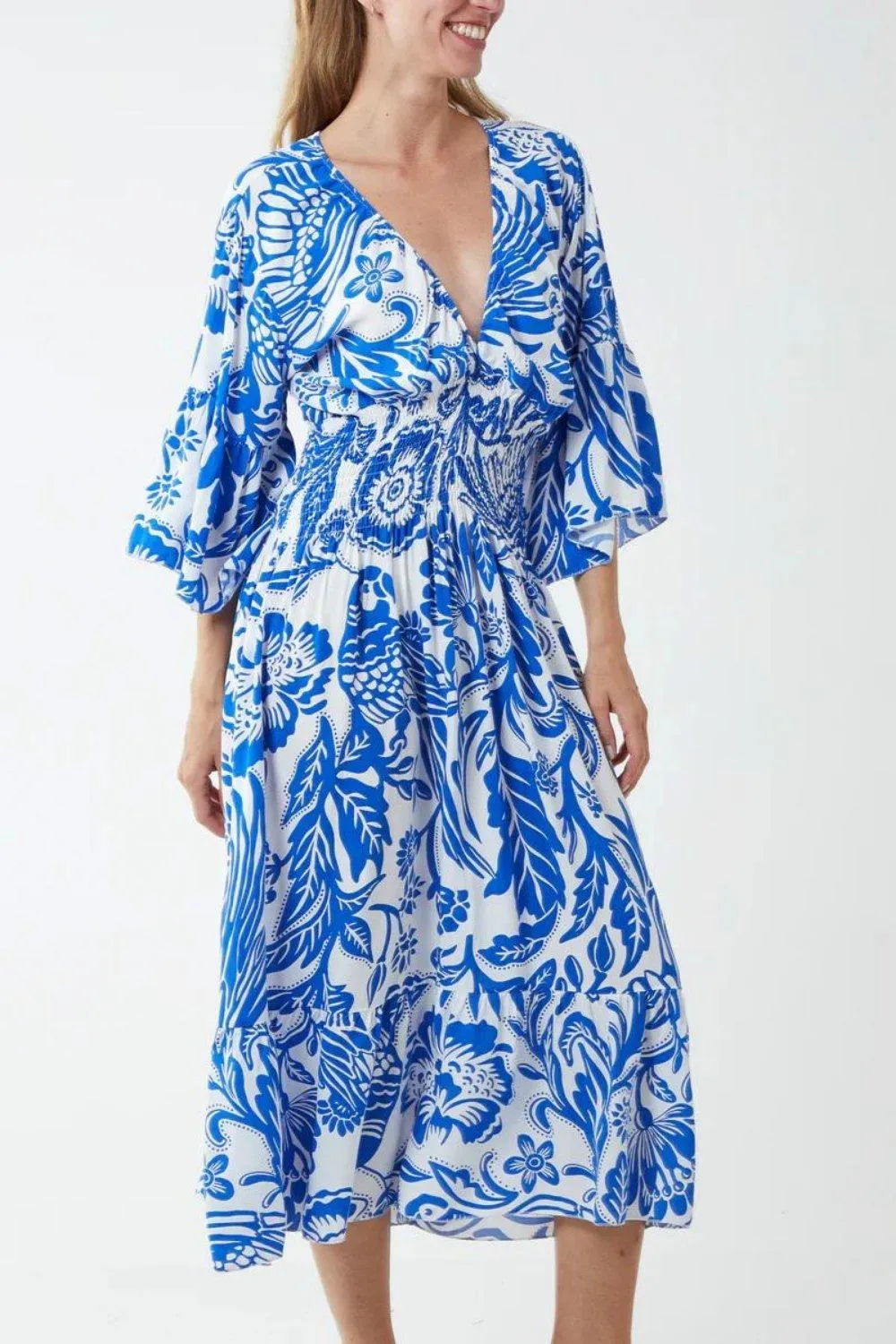 Платье миди оверсайз с V-образным вырезом и цветочным принтом HOXTON GAL, синий
Платье миди оверсайз с V-образным вырезом и цветочным принтом HOXTON GAL, синий