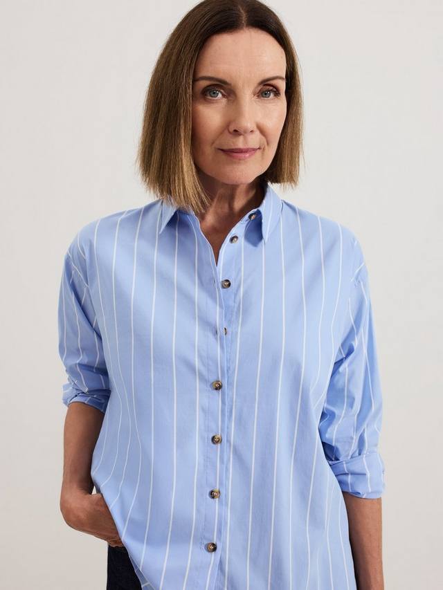 Рубашка с длинным рукавом в полоску Phase Eight, синий 
Рубашка с длинным рукавом в полоску Phase Eight, синий