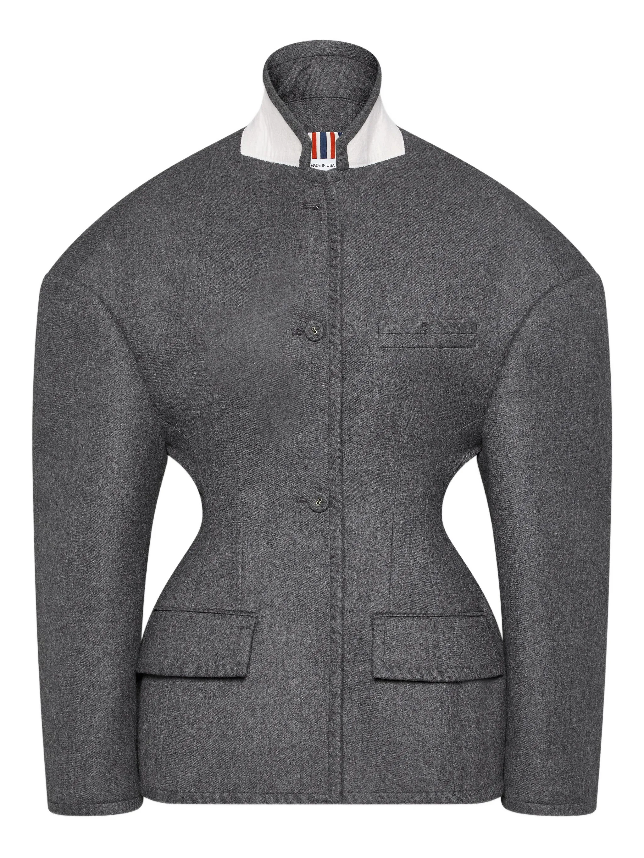 Шерстяная фланелевая куртка Thom Browne, серый
Шерстяная фланелевая куртка Thom Browne, серый