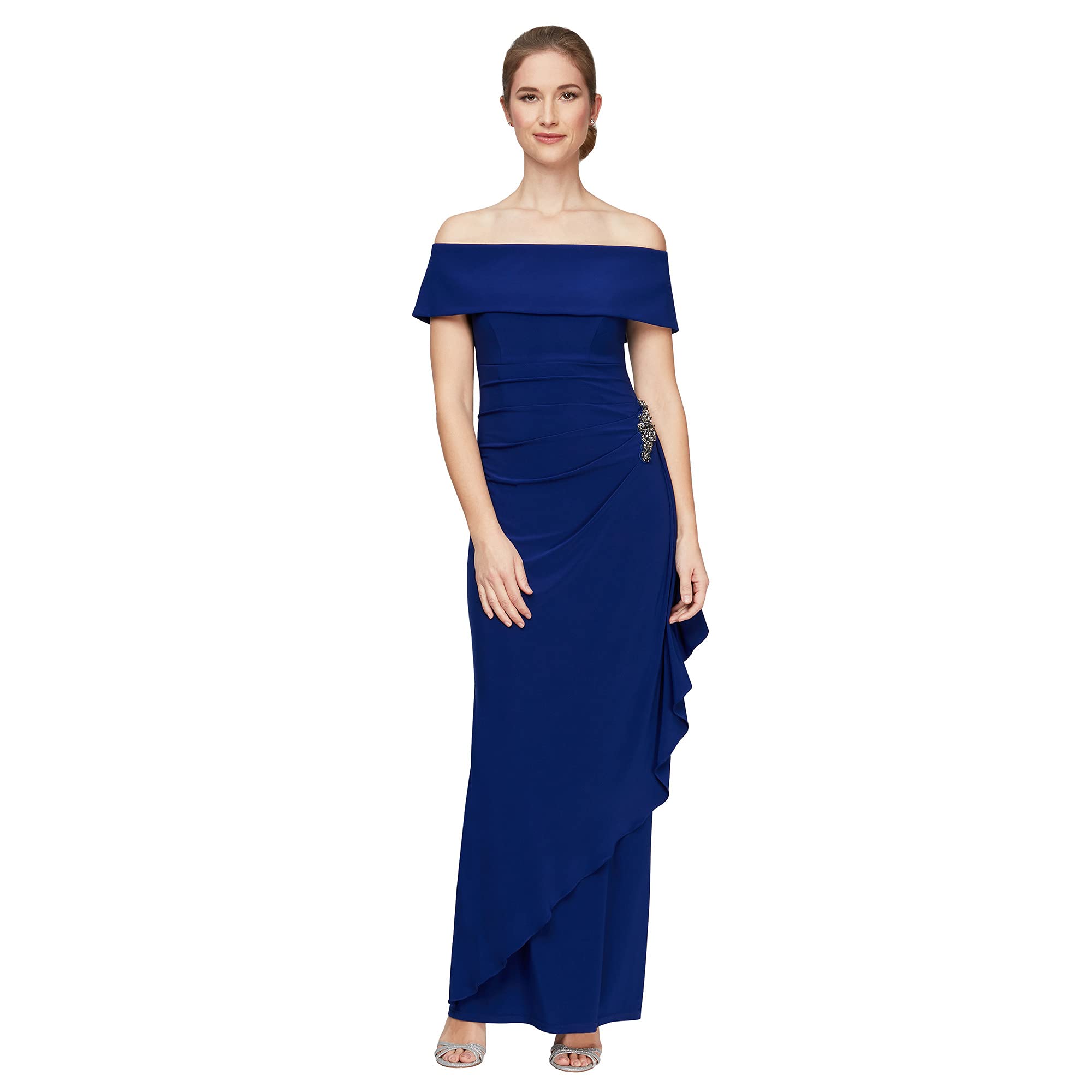Платье Alex Evenings Long Off-The-Shoulder Dress With Fold-Over Cuff, Embellishment Detail At Hip And Cascade Ruffle Skirt, Dark Royal
Платье Alex Evenings Long Off-The-Shoulder Dress With Fold-Over Cuff, Embellishment Detail At Hip And Cascade Ruffle Skirt, Dark Royal