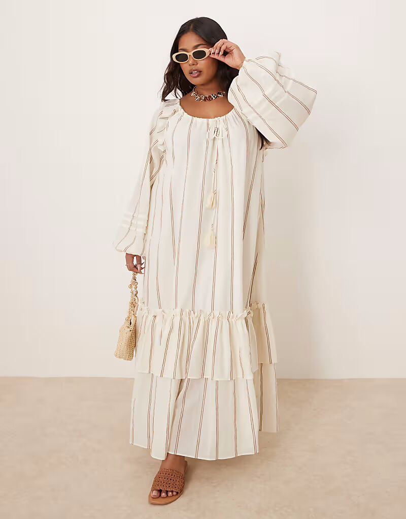 Платье макси ASOS DESIGN Curve с присборенным вырезом и многоуровневым подолом в полоску ASOS Curve
Платье макси ASOS DESIGN Curve с присборенным вырезом и многоуровневым подолом в полоску ASOS Curve