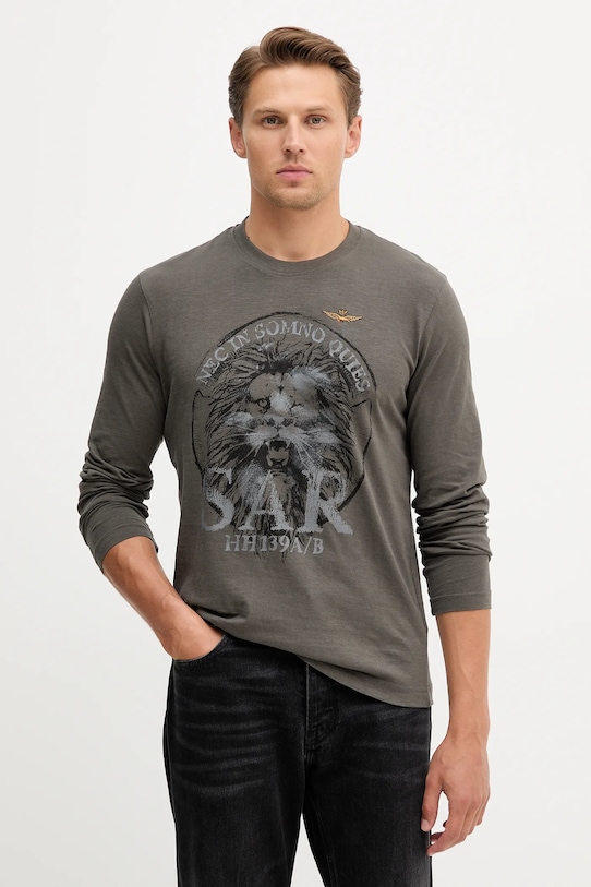 Хлопковый лонгслив Aeronautica Militare, серый
Хлопковый лонгслив Aeronautica Militare, серый