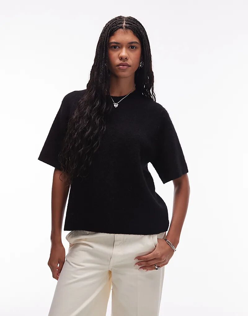 Свитер с короткими рукавами ARKET из смеси альпаки и шерсти черного цвета
Свитер с короткими рукавами ARKET из смеси альпаки и шерсти черного цвета