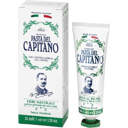 Pasta del Capitano 1905 Натуральная травяная зубная паста 25 мл
Pasta del Capitano 1905 Натуральная травяная зубная паста 25 мл